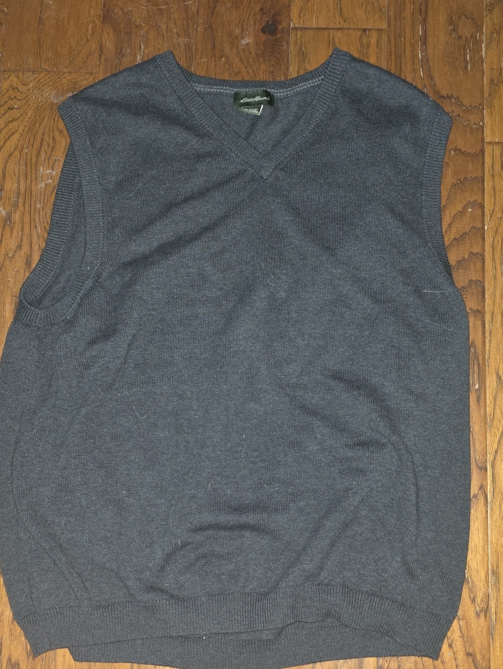 Eddie Bauer Men's Charcoal V-Neck Sweater Vest